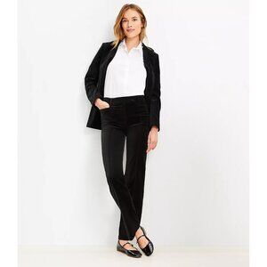 Ann Taylor LOFT Pintucked Full Length Straight Pants In Velvet 2